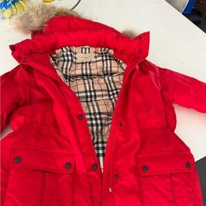 Burberry Red Jacket with Check Lining